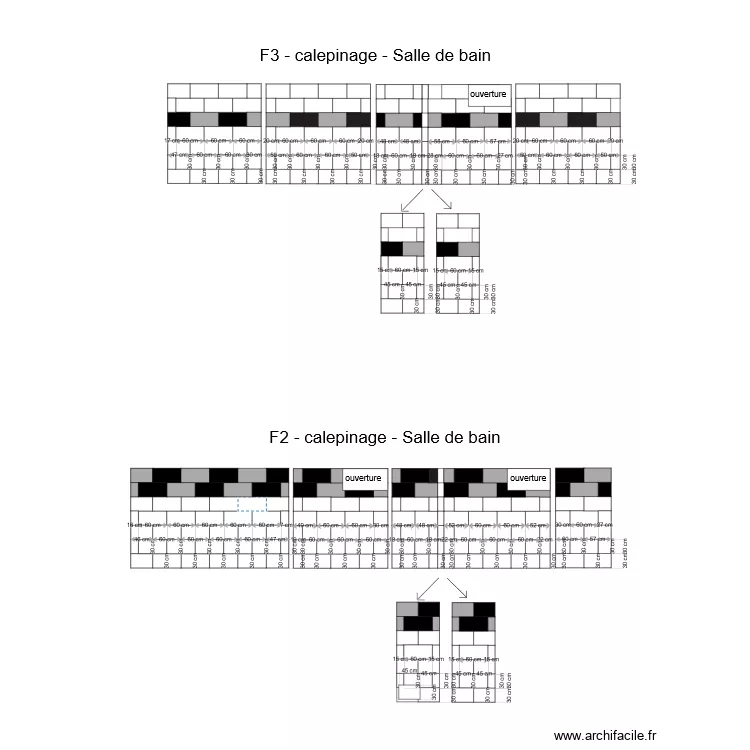 Anna calepinage SDB F2 /F3. Plan de 