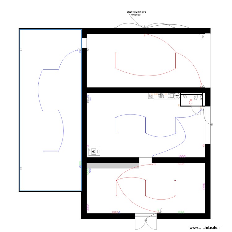 grange. Plan de 6 pièces et 258 m2