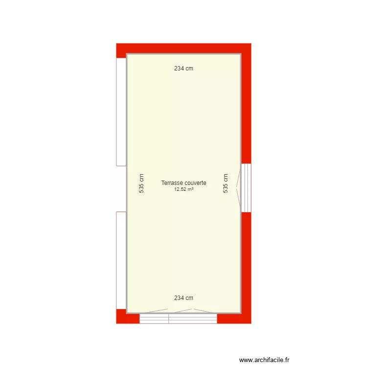BI 5003 annexe terrasse couverte c&ocirc;t&eacute;. Plan de 