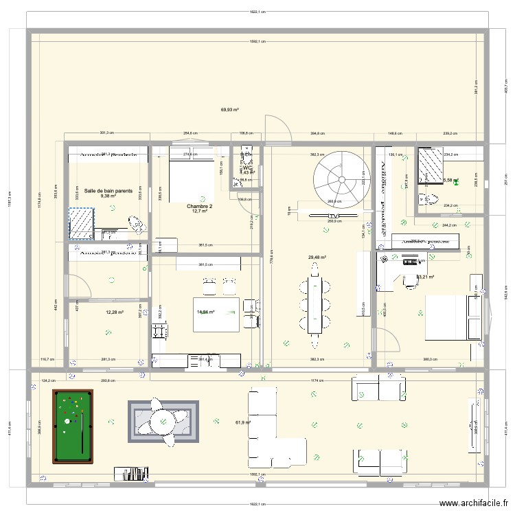 maison PK11 rénov finale dressing1b. Plan de 10 pièces et 241 m2