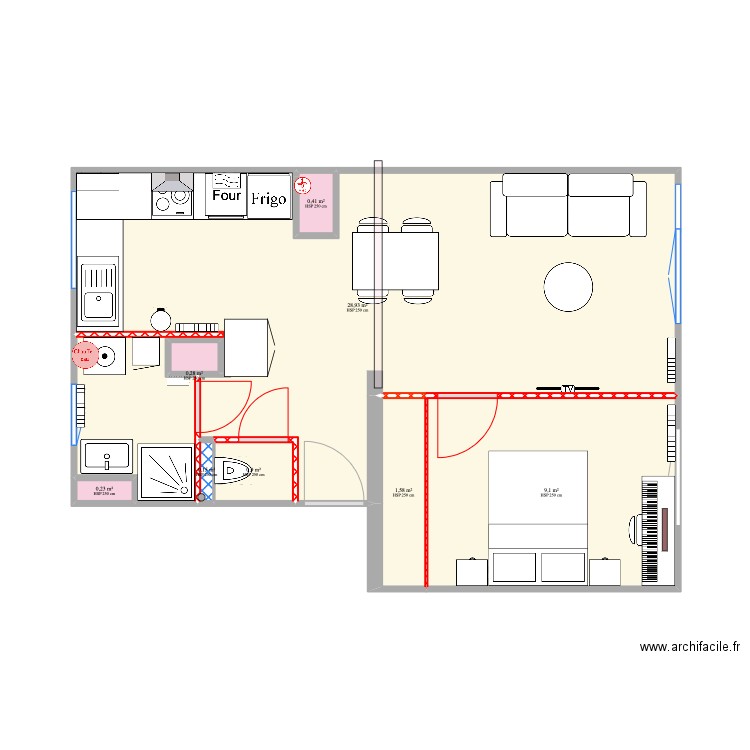Saint-François_V Bis Meublé 5_Variante 1_20220912. Plan de 0 pièce et 0 m2