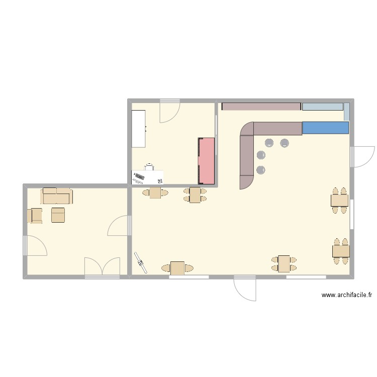 PLAN ROCKWELL . Plan de 3 pièces et 73 m2