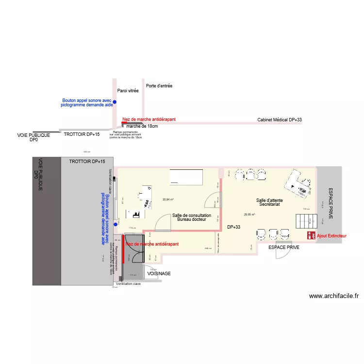 CABINET MEDICAL DR MADANI APRES TRAVAUX. Plan de 