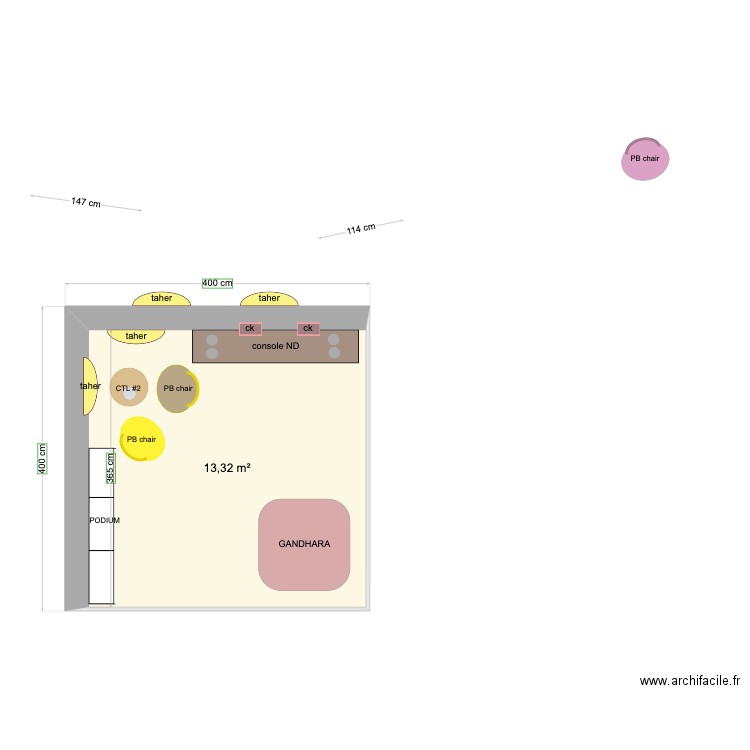 MENART FAIR. Plan de 1 pièce et 13 m2