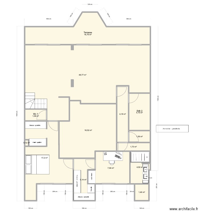 Pornichet De Gaulle RDC test. Plan de 0 pièce et 0 m2