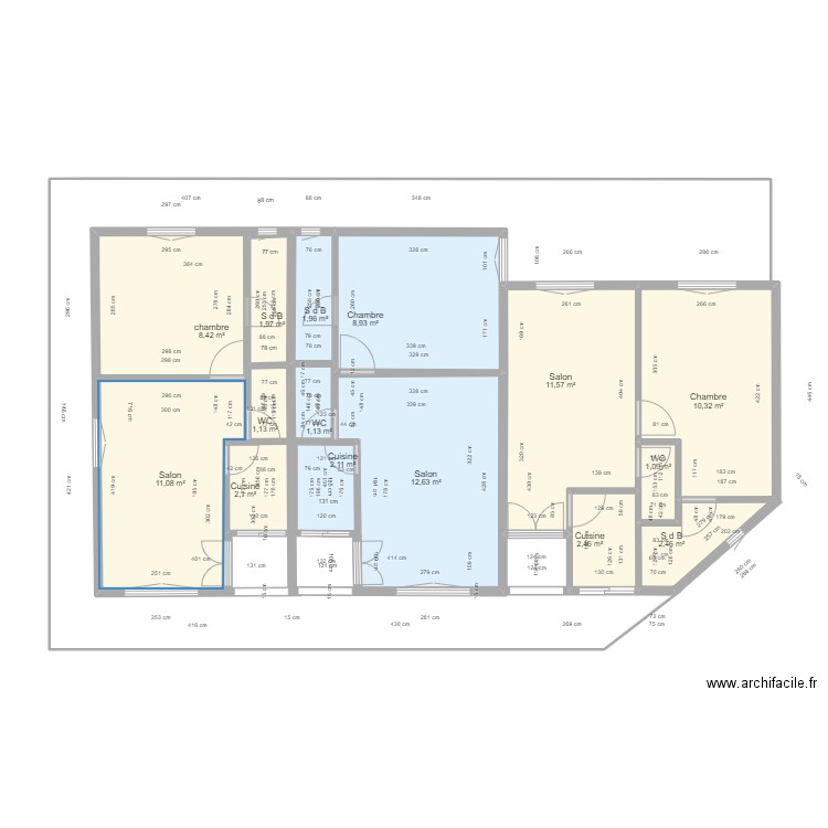 DOUALA CHAMBY2. Plan de 31 pièces et 163 m2