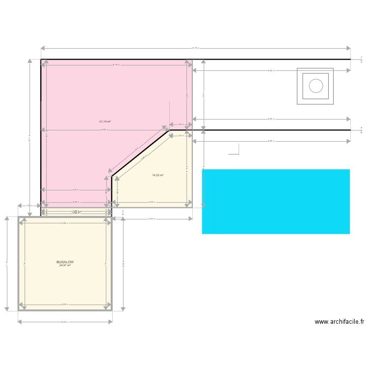 EXT KATTY. Plan de 4 pièces et 92 m2