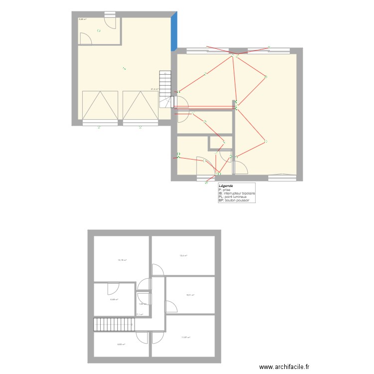 HerrmannAbrahamPositioneclairageREZ. Plan de 14 pièces et 185 m2