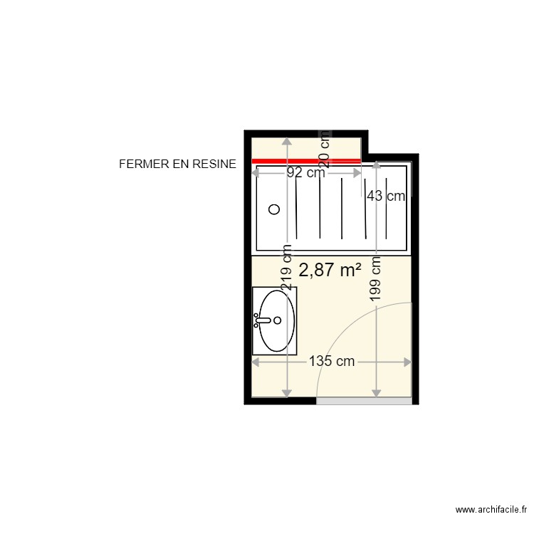 SORRANT FABIEN . Plan de 1 pièce et 3 m2