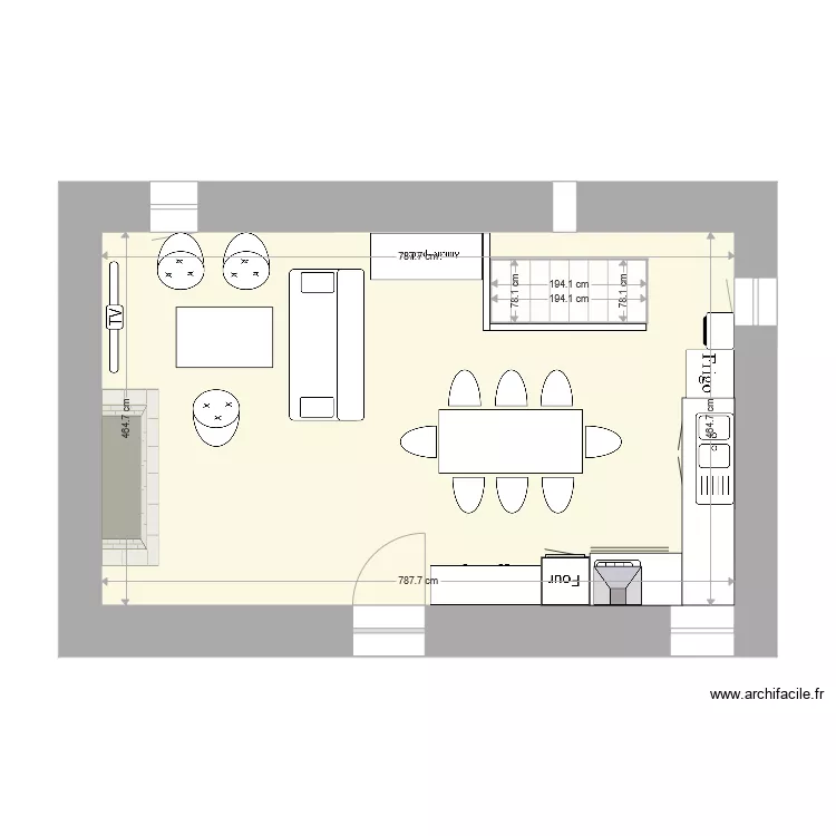 jalle sans les cloisons. Plan de 