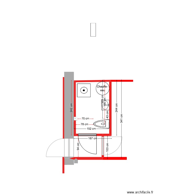 buanderie 1/25° suite modif evacuation pvc 100. Plan de 0 pièce et 0 m2