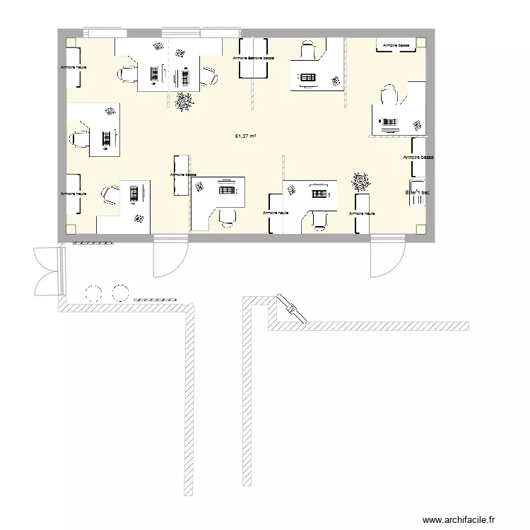 SalleR3bureaux. Plan de 