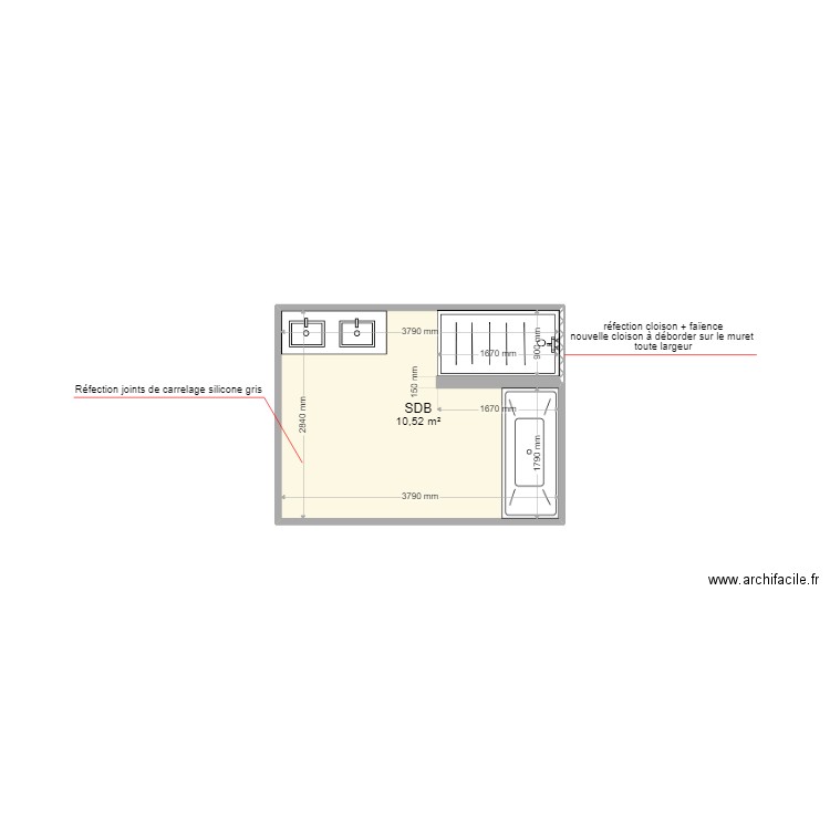 GANDON / D22080539. Plan de 1 pièce et 11 m2