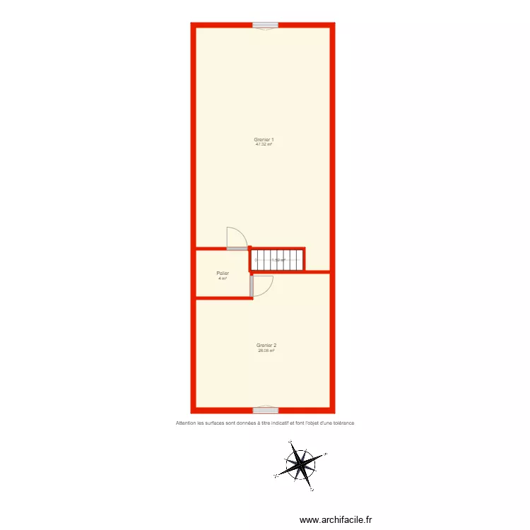 BI 4058 grenier non côté. Plan de BI 4058 grenier non côté. Plan de