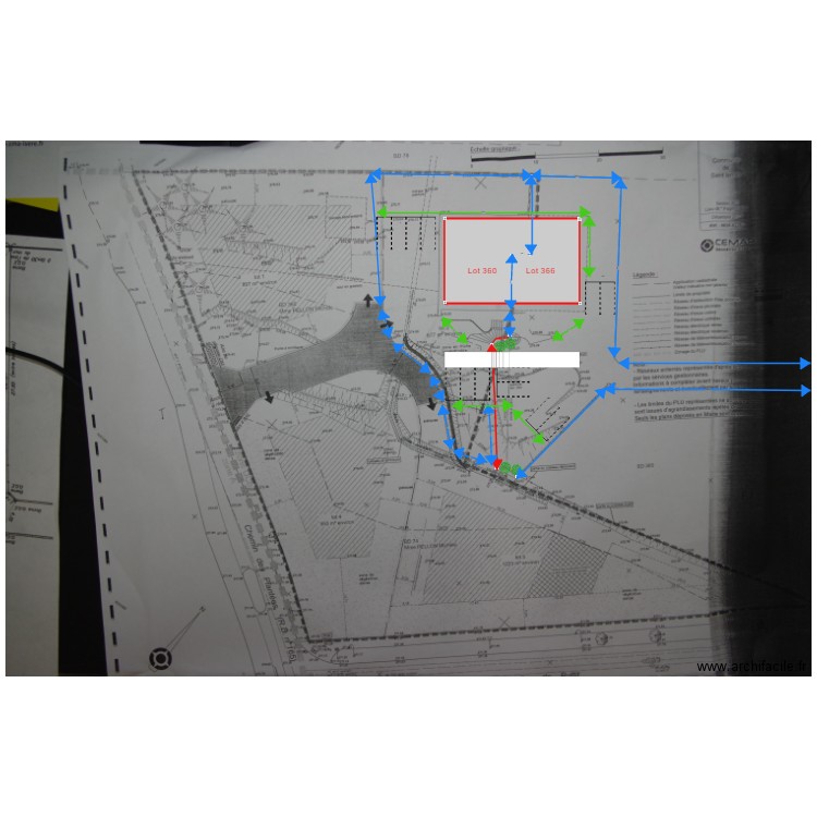 plan bornage lot 366 et 360 dans lotissement ok. Plan de 0 pièce et 0 m2