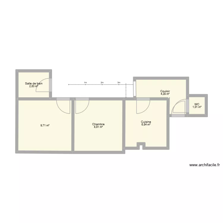 Appartement M. Marzougui. Plan de 8  et 61 m²