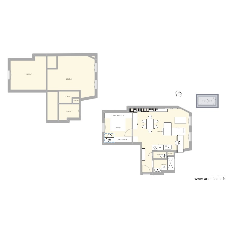 batignoles. Plan de 0 pièce et 0 m2