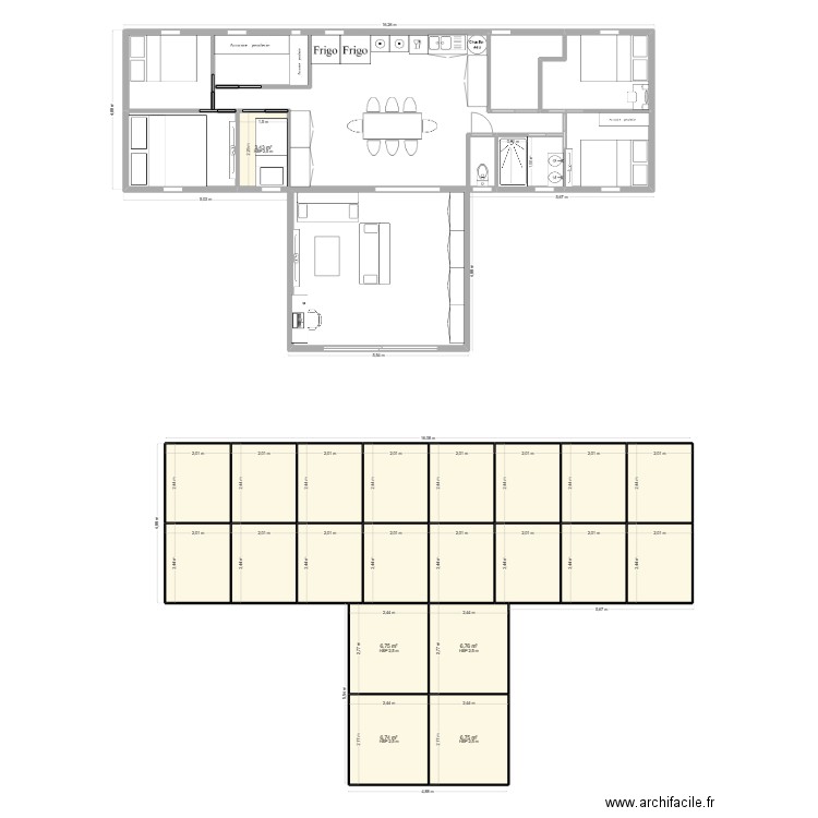 CHALET. Plan de 30 pièces et 172 m2