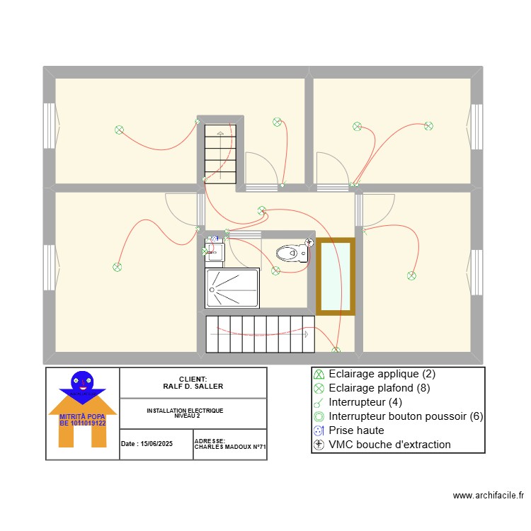 RALF D. SALLER/ NIVEAU 2. Plan de 6 pièces et 50 m2