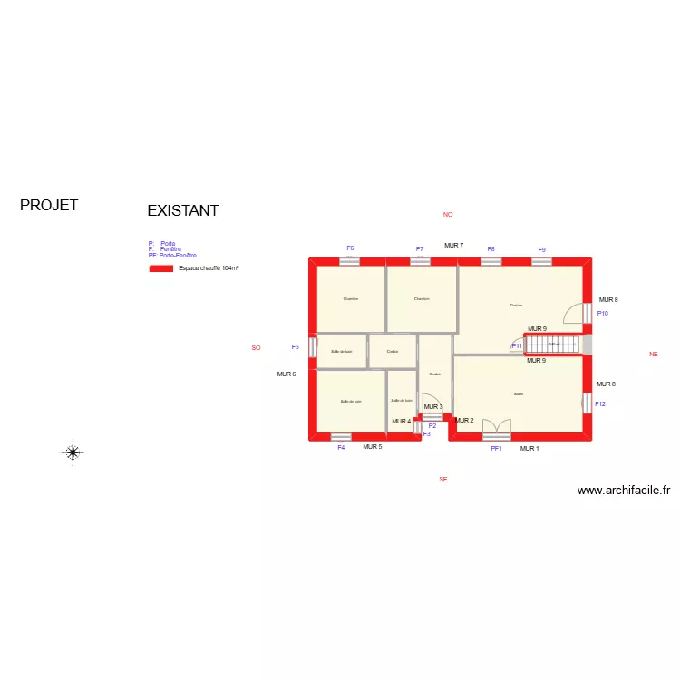 DOUILLARD_ Existant. Plan de 