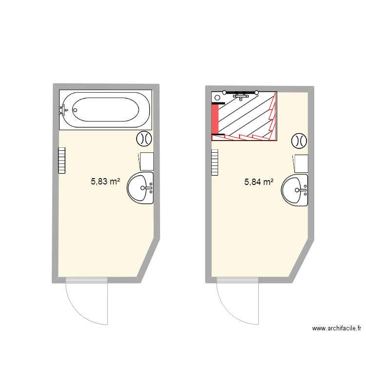 C.M. Plan de 2 pièces et 12 m2