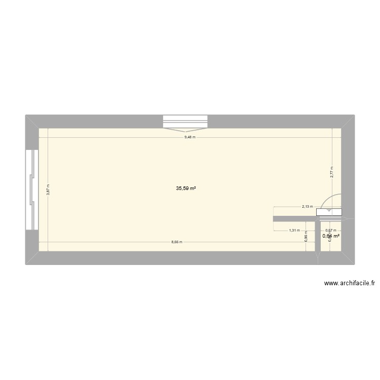 Garage 1. Plan de 2 pièces et 36 m2
