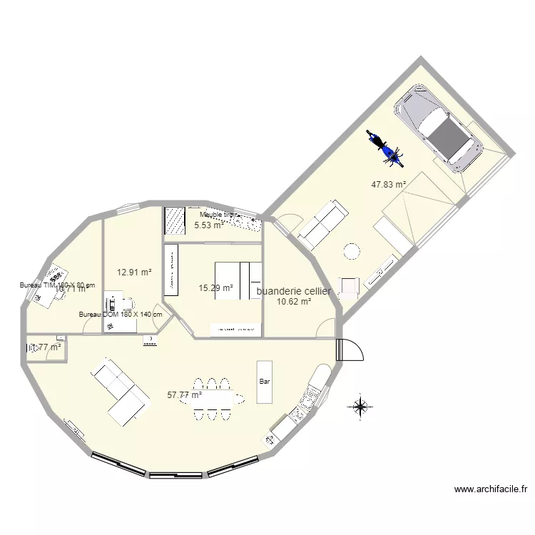 maison ronde 114cm version tim. Plan de 