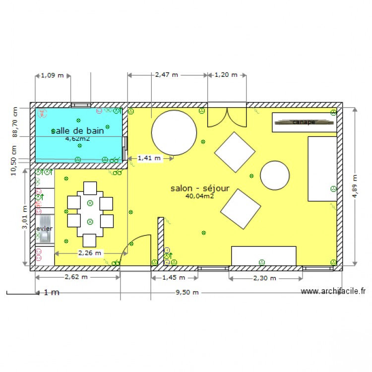 Elec Plans Cotés RDC Maison Gauche Coutiches. Plan de 0 pièce et 0 m2
