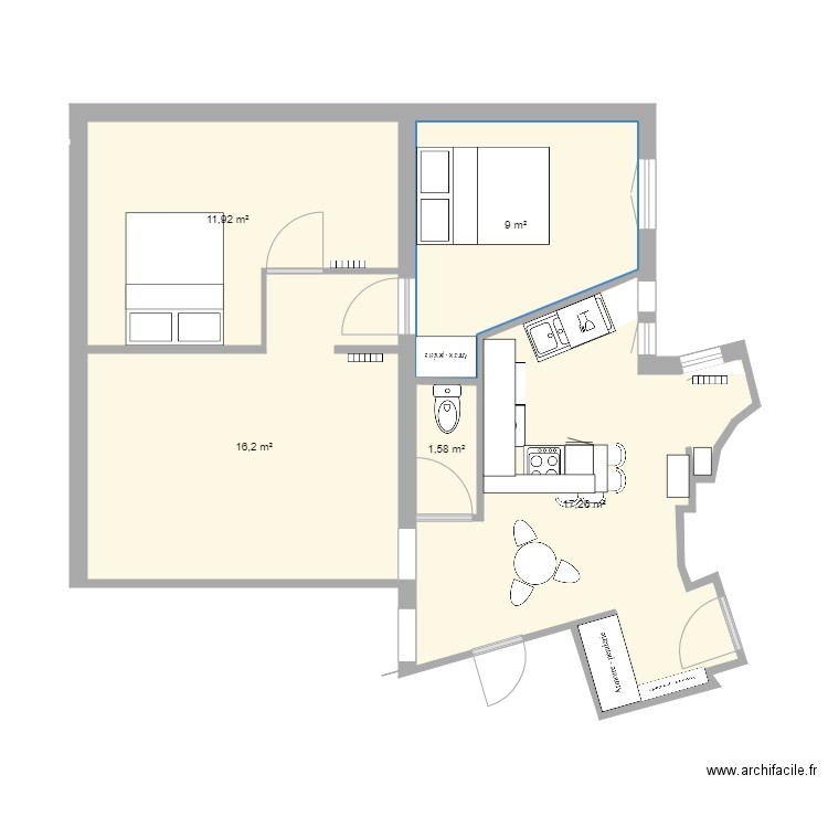 Clotilde BAR projet V3 sans réduction wc. Plan de 0 pièce et 0 m2