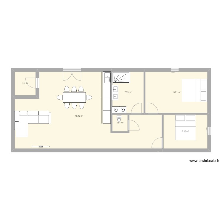 Appartement 1. Plan de 0 pièce et 0 m2