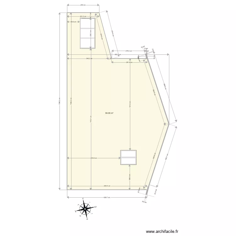 fa&ccedil;ade est futur. Plan de 