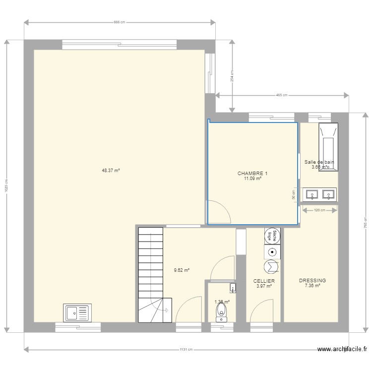 TENTATIVE RDC sans garagE BIS. Plan de 0 pièce et 0 m2