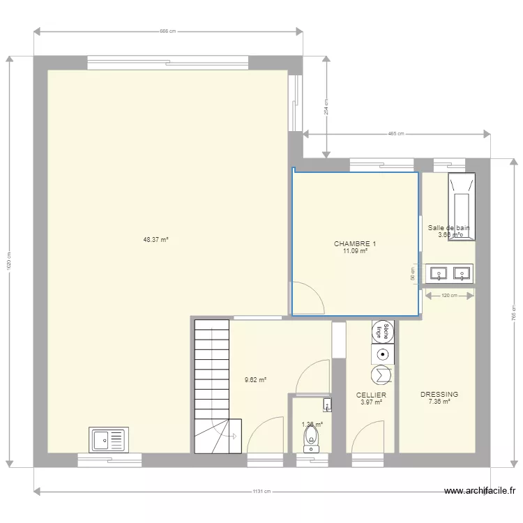 TENTATIVE RDC sans garagE BIS. Plan de TENTATIVE RDC sans garagE BIS. Plan de