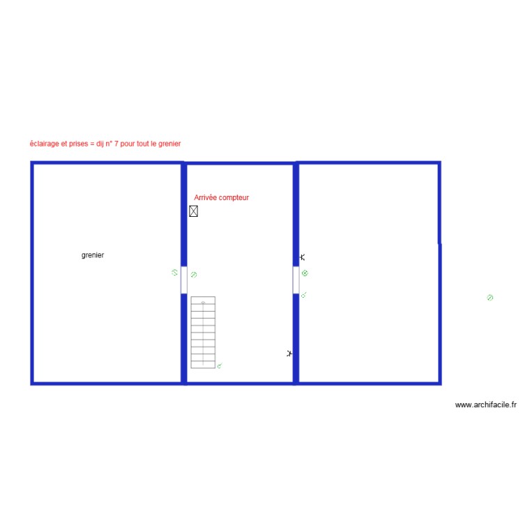 Bâtiment principal grenier. Plan de 0 pièce et 0 m2