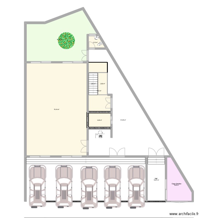 BIAGUI modif. Plan de 28 pièces et 445 m2