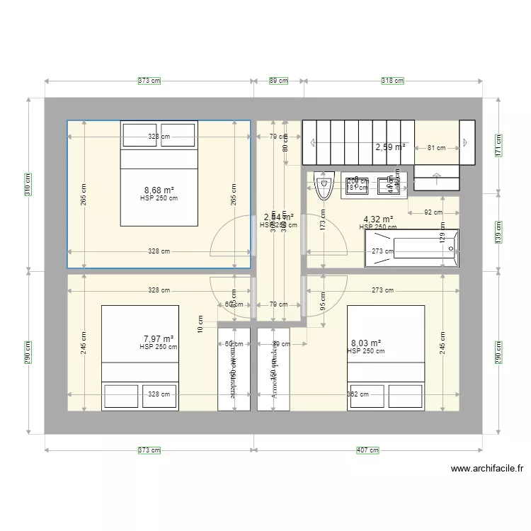 Maison Fareins 3 CH N1 V4. Plan de 