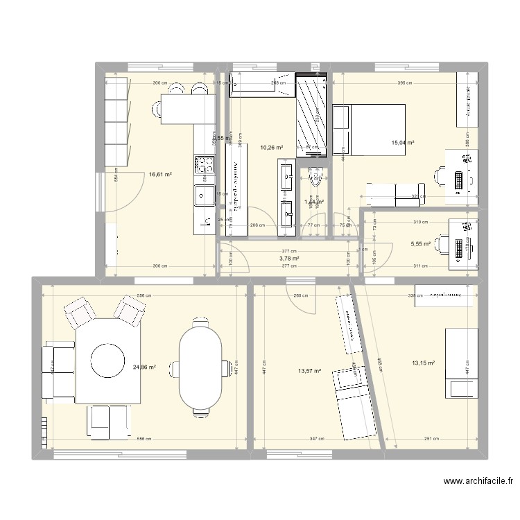 16AvGallieni _ Original. Plan de 10 pièces et 105 m2