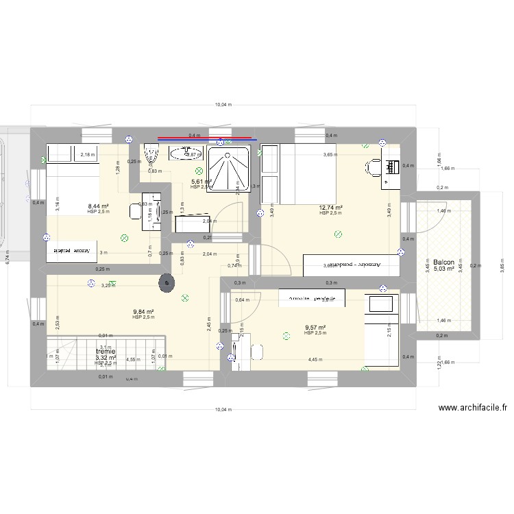 Plan final 2. Plan de 12 pièces et 119 m2