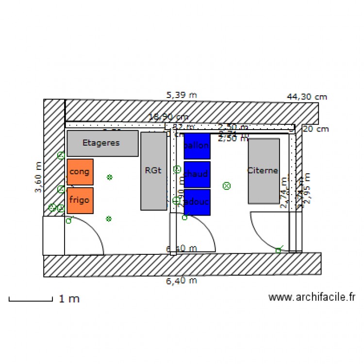 plan cellier chaufferie. Plan de 0 pièce et 0 m2
