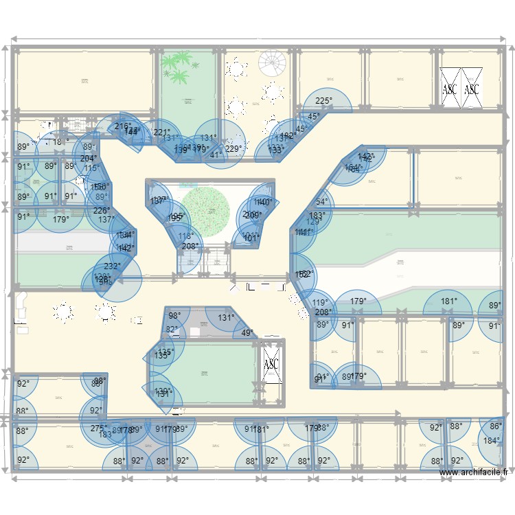 EHPAD MONTESSORI. Plan de 137 pièces et 8622 m2