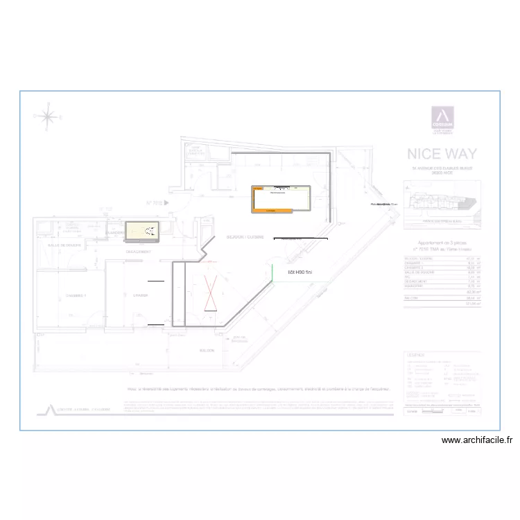 Plafond suspendu - Salle &agrave; manger. Plan de 