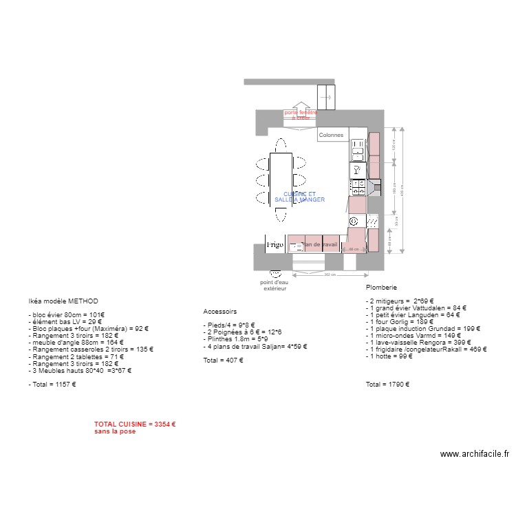 cuisine Mamie. Plan de 0 pièce et 0 m2