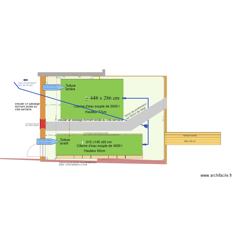  terrasse citerne eau 02. Plan de 0 pièce et 0 m2
