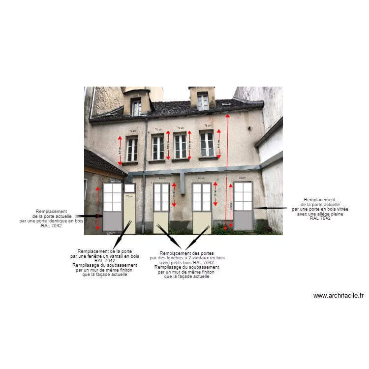 facade legros. Plan de 