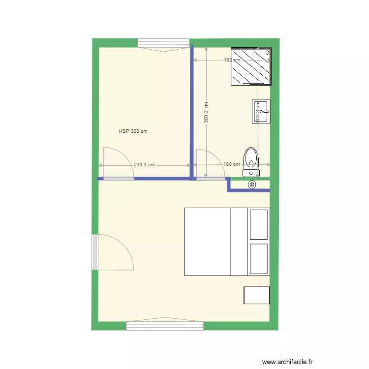 Cenon chambre Option 1. Plan de 