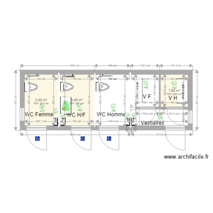 Maïana sanitaires extérieurs. Plan de 0 pièce et 0 m2