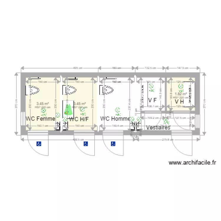 Maïana sanitaires extérieurs. Plan de Maïana sanitaires extérieurs. Plan de