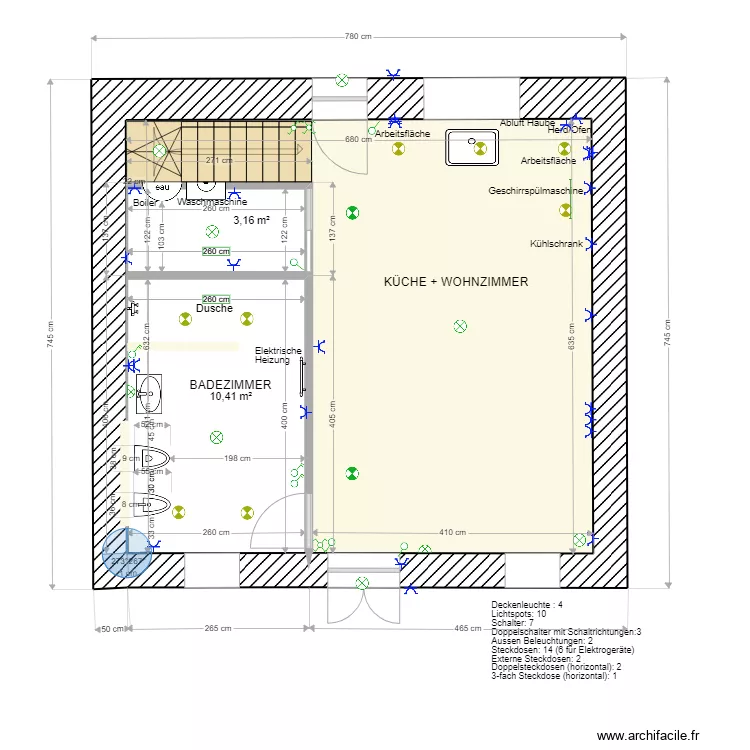 ERDGESCHOSS Mandalenska 13 Elektrizität. Plan de ERDGESCHOSS Mandalenska 13 Elektrizität. Plan de