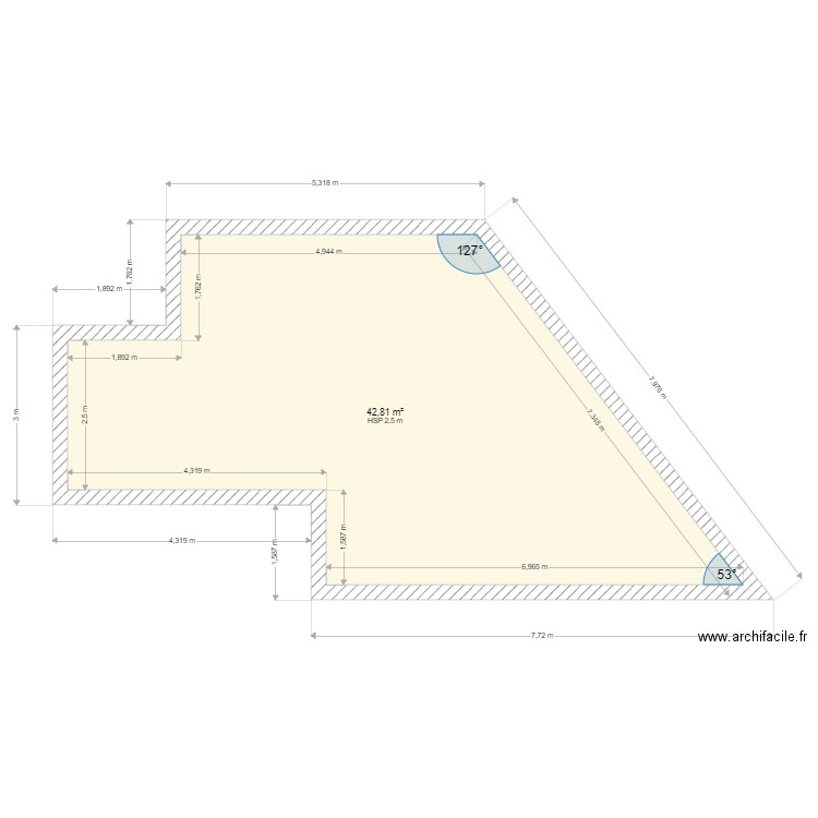 surface terrasse 2. Plan de 0 pièce et 0 m2