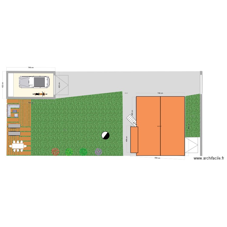 garage. Plan de 2 pièces et 87 m2